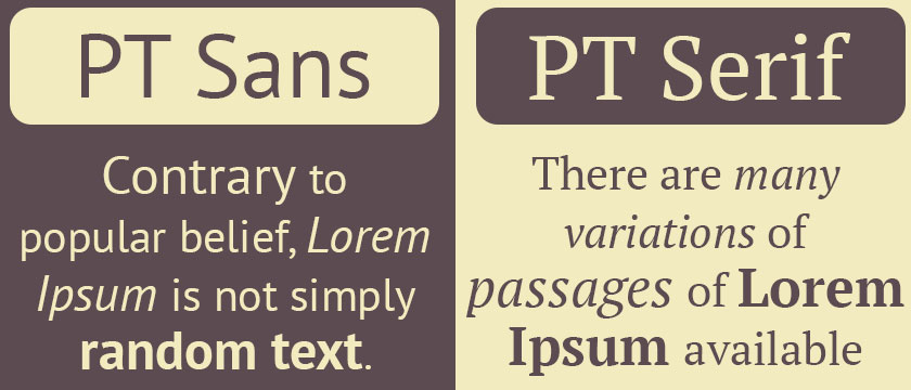 PT Sans + PT Serif