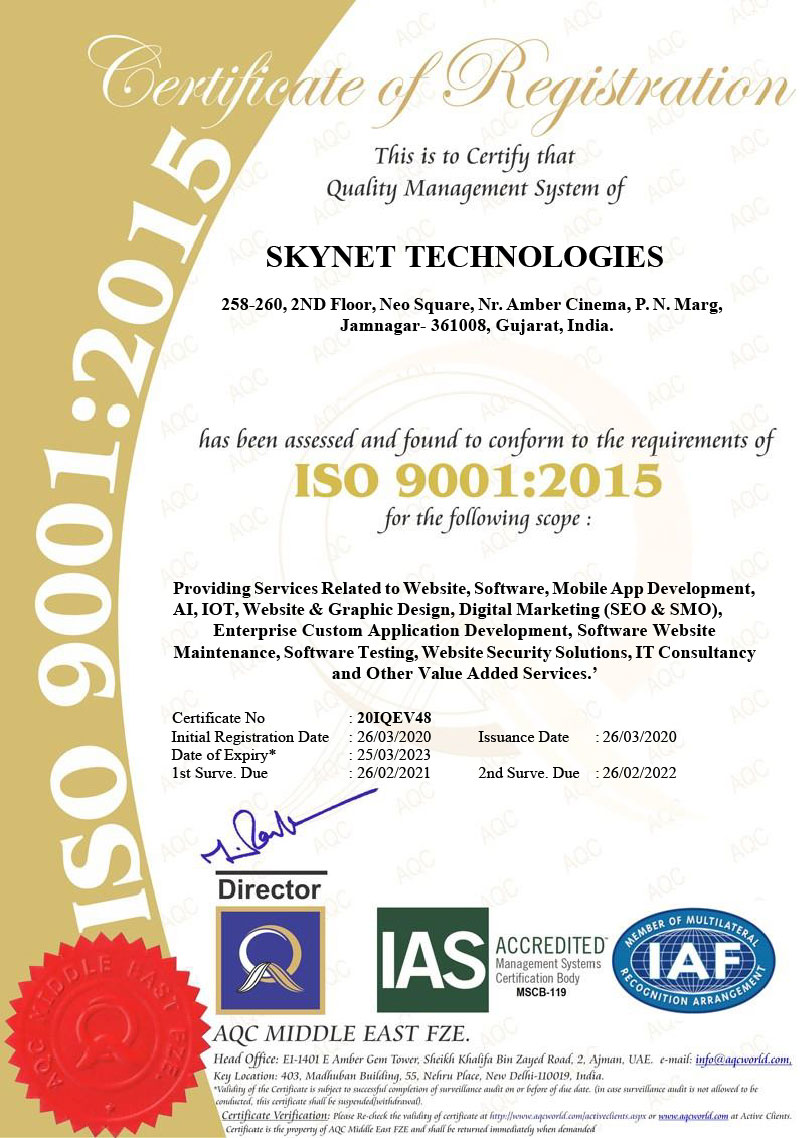 ISO 9001:2015 Certificate